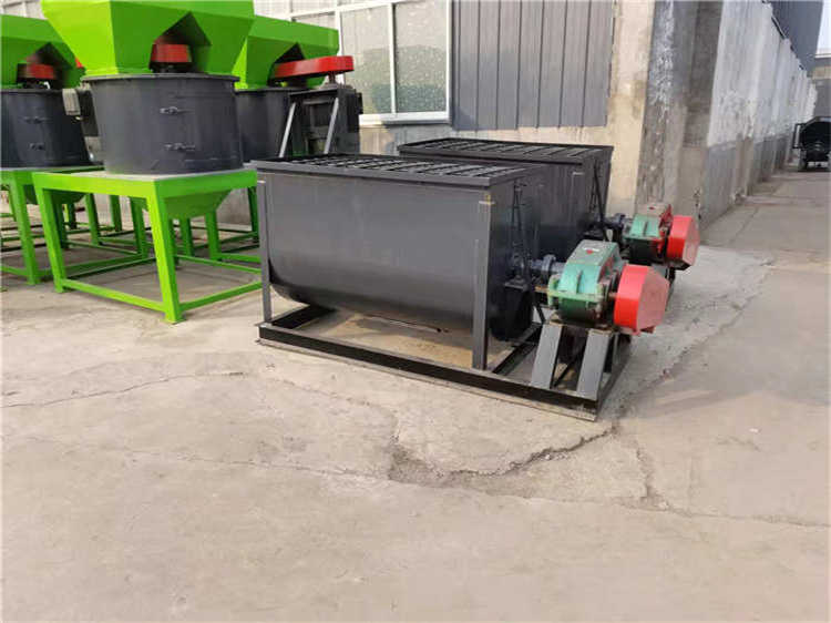 卧式单轴搅拌机 粉状有机肥混合设备 牛粪羊粪搅拌加工设备